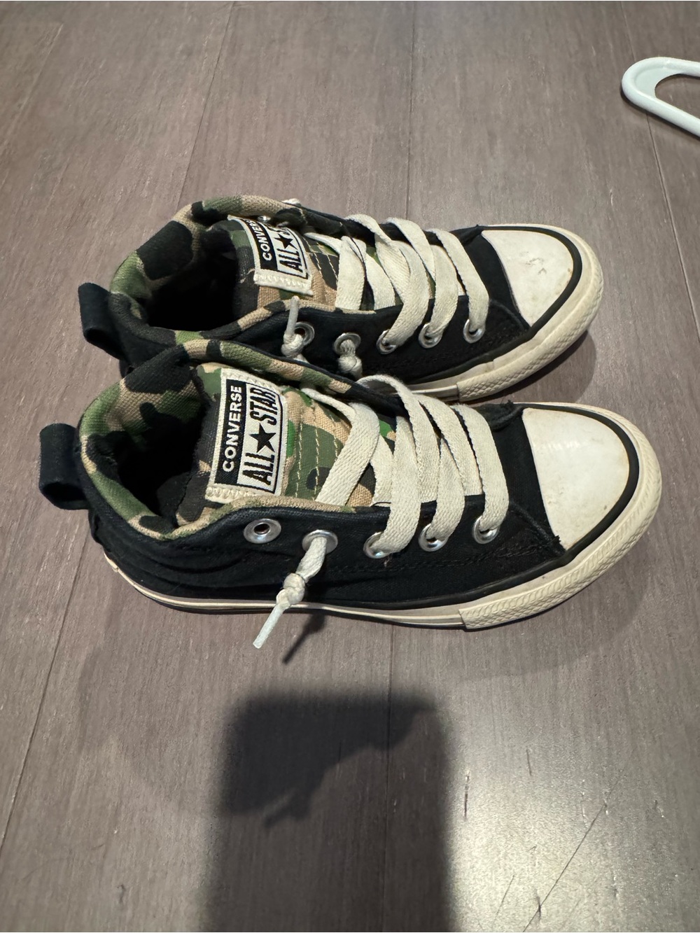 Converse Black Sneakers with Camo Lining